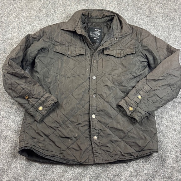 RVCA Men’s Black Quilted Snap Button Up Jacket size: Small - Picture 1 of 9